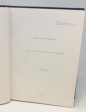 Immagine del venditore per Tables of Roots of the First Ten Thousand Integers Sandia Corporation Monograph venduto da Catron Grant Books