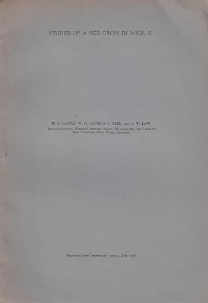 Bild des Verkufers fr Studies of a Size Cross in Mice, II by Castle, W.E., Gates, W.H., Reed, S.C., and Law, L.W. zum Verkauf von Robinson Street Books, IOBA