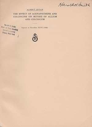 Seller image for The Effect Of Acenaphthene And Colchicine On Mitosis Of Allium And Colchicum by Levan, Albert for sale by Robinson Street Books, IOBA