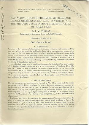 Seller image for Radiation-Induced Chromosome Breakage, Desoxyribose-Nucleic Acid Synthesis and the Mitotic Cycle in Root-Meristem Cells of Vicia Faba by Thoday, J.M. for sale by Robinson Street Books, IOBA