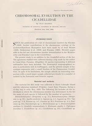 Imagen del vendedor de Chromosomal Evolution in the Cicadellidae by Halkka, Olli a la venta por Robinson Street Books, IOBA