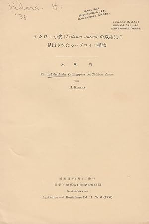 Bild des Verkufers fr Ein diplo-haploides Zwillingspaar be Triticum durum by Kihara, H. zum Verkauf von Robinson Street Books, IOBA