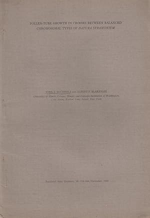 Seller image for Pollen-Tube Growth in Crosses Between Balanced Chromosomal Types of Datura Stramonium by Buchholz, John T. and Blakeslee, Albert F. for sale by Robinson Street Books, IOBA