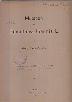 Mutation bei Oenothera Biennis L. by Stomps, Theo J