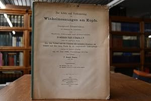 Bild des Verkufers fr Zur Kritik und Verbesserung der Winkelmessungen am Kopfe mit besonderer Rcksicht auf ihre Verwendung zu weiteren Schlussfolgerungen aud auf ihre mathematisch sichere Bestimmung durch Construction und Berechnung. Dissertation der Universitt Knigsberg zum Verkauf von Gppinger Antiquariat