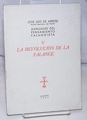 Bild des Verkufers fr La revolucion de la Falange zum Verkauf von Bolerium Books Inc.