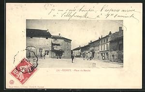 Carte postale Uchizy, Place du Marché