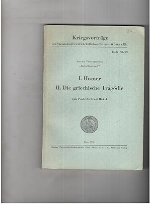 Seller image for Kriegsvortrge I. Homer - II. Die griechische Tragdie - for sale by manufactura
