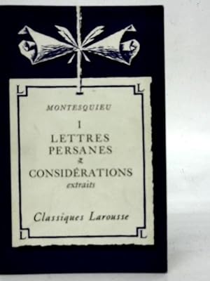 Seller image for Lettres Persanes. Considerations, Extraits for sale by World of Rare Books