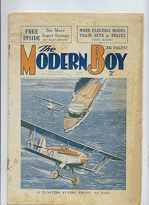 Imagen del vendedor de The Modern Boy No. 252 Vol. 11 - 03/12/1932 (3rd December 1932) - Containing W E Johns Illustrated Cover, Titled a Floating Flying Field & Article by W E Johns 'floating Flying Fields'; a la venta por Peakirk Books, Heather Lawrence PBFA
