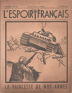 L'espoir français N°380. La faiblesse de nos armes. 20 mai 1942.