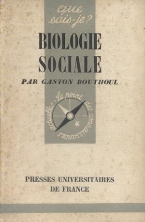 Seller image for Biologie sociale. for sale by Librairie Et Ctera (et caetera) - Sophie Rosire