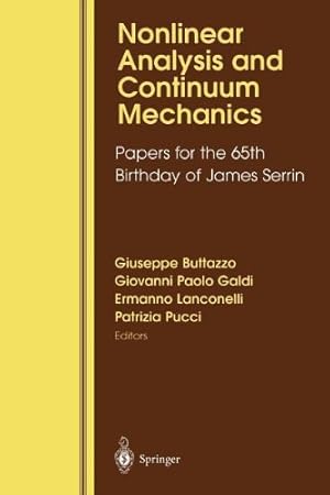 Seller image for Nonlinear Analysis and Continuum Mechanics: Papers for the 65th Birthday of James Serrin [Paperback ] for sale by booksXpress