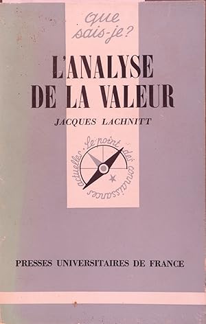 Seller image for L'analyse de la valeur. for sale by Librairie Et Ctera (et caetera) - Sophie Rosire