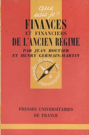 Imagen del vendedor de Finances et financiers de l'Ancien Rgime. a la venta por Librairie Et Ctera (et caetera) - Sophie Rosire