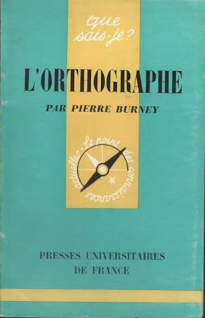 Seller image for L'orthographe. for sale by Librairie Et Ctera (et caetera) - Sophie Rosire