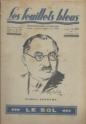 Bild des Verkufers fr Le sol, par Frdric Lefvre (premire partie). 1er dcembre 1934. zum Verkauf von Librairie Et Ctera (et caetera) - Sophie Rosire
