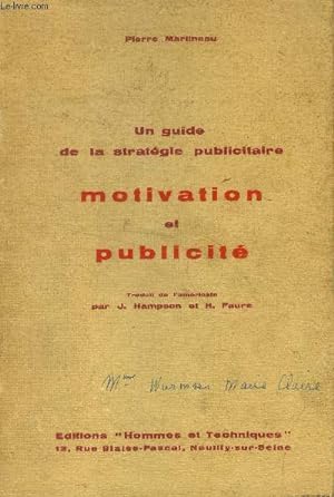 Bild des Verkufers fr Un guide de la stratgie publicitaire motivation et publicit zum Verkauf von Le-Livre