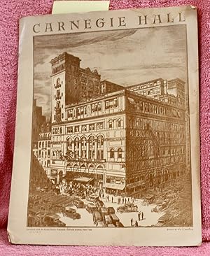 CARNEGIE HALL PROGRAM: 1932-1933 SEASON