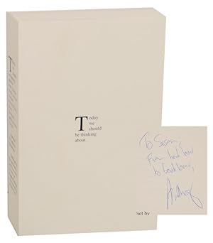 Seller image for Today We Should Be Thinking about Jo Baer, Thomas Bayrle, Jimmie Durham, Robert Filliou, Haim Steinbach, and Rosemarie Trockel (Signed First Edition) for sale by Jeff Hirsch Books, ABAA