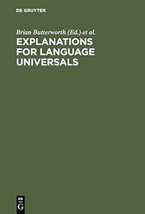 Imagen del vendedor de Explanations for Language Universals [Hardcover ] a la venta por booksXpress