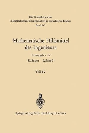 Seller image for Mathematische Hilfsmittel Des Ingenieurs (Grundlehren der mathematischen Wissenschaften) (German Edition) by Hahn, Wolfgang, Mammitzsch, V., Zander, W., Pöschl, K., Morgenstern, D. [Paperback ] for sale by booksXpress