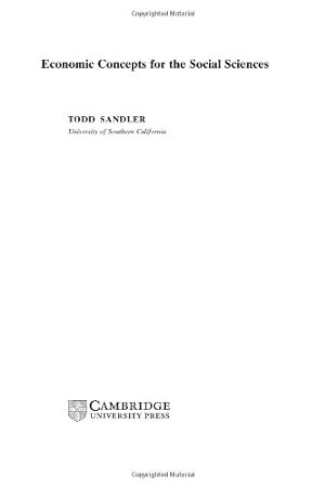 Immagine del venditore per Economic Concepts for the Social Sciences by Sandler, Todd [Hardcover ] venduto da booksXpress
