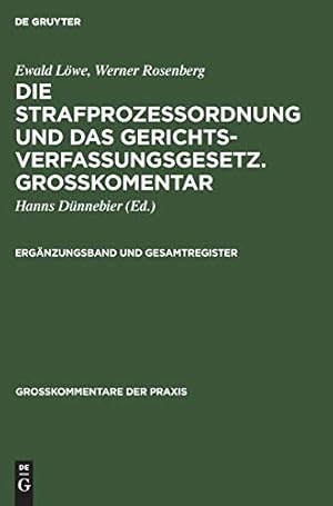 Image du vendeur pour Erg ¤nzungsband und Gesamtregister (Gro  kommentare Der Praxis) (German Edition) [Hardcover ] mis en vente par booksXpress