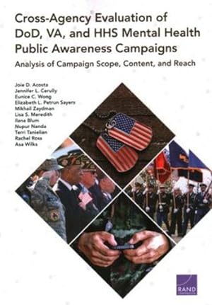 Seller image for Cross-Agency Evaluation of DoD, VA, and HHS Mental Health Public Awareness Campaign: Analysis of Campaign Scope, Content, and Reach by Acosta, Joie D., Cerully, Jennifer L., Wong, Eunice C., Petrun Sayers, Elizabeth L., Zaydman, Mikhail, Meredith, Lisa S., Blum, Ilana, Nanda, Nupur, Tanielian, Terri, Ross, Rachel, Wilks, Asa [Paperback ] for sale by booksXpress
