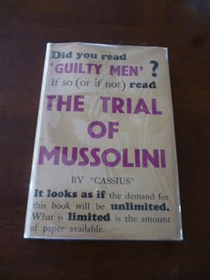 Seller image for The Trial of Mussolini for sale by Gargoyle Books, IOBA