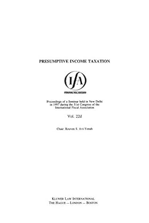 Seller image for Ifa: Presumptive Income Taxation (IFA Congress Series Set) [Soft Cover ] for sale by booksXpress