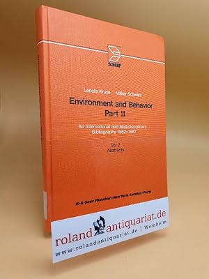 Bild des Verkufers fr Environment and Behaviour Pt. 2: An International and Multidisciplinary Bibliography 1982-1987. Vol.2 zum Verkauf von Roland Antiquariat UG haftungsbeschrnkt