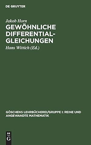 Imagen del vendedor de Gewöhnliche Differentialgleichungen (G Schens Lehrb Cherei/Gruppe I: Reine Und Angewandte Mathema) (German Edition) [Hardcover ] a la venta por booksXpress