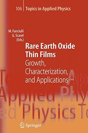 Seller image for Rare Earth Oxide Thin Films: Growth, Characterization, and Applications (Topics in Applied Physics) [Soft Cover ] for sale by booksXpress