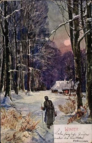 Künstler Ansichtskarte / Postkarte Allegorie, Winter, Landschaft