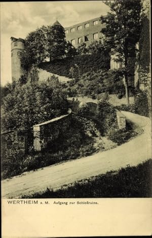 Bild des Verkufers fr Ansichtskarte / Postkarte Wertheim im Main Tauber Kreis, Aufgang zur Schlossruine zum Verkauf von akpool GmbH