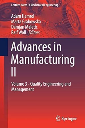 Seller image for Advances in Manufacturing II: Volume 3 - Quality Engineering and Management (Lecture Notes in Mechanical Engineering) [Soft Cover ] for sale by booksXpress