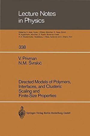 Immagine del venditore per Directed Models of Polymers, Interfaces, and Clusters: Scaling and Finite-Size Properties (Lecture Notes in Physics) by Privman, Vladimir [Paperback ] venduto da booksXpress