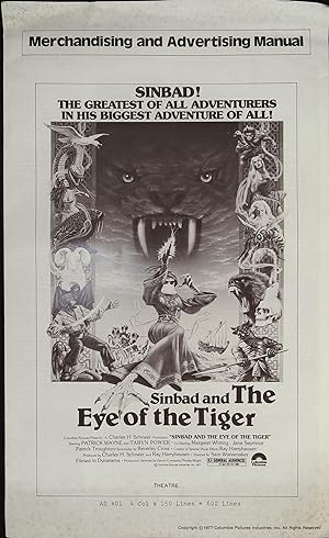 Immagine del venditore per Sinbad and the Eye of the Tiger Pressbook 1976 Patrick Wayne, Jane Seymour venduto da AcornBooksNH