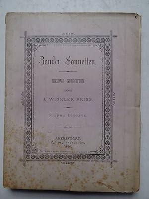 Imagen del vendedor de Zonder Sonnetten. Nieuwe Gedichten. a la venta por Antiquariaat De Boekenbeurs