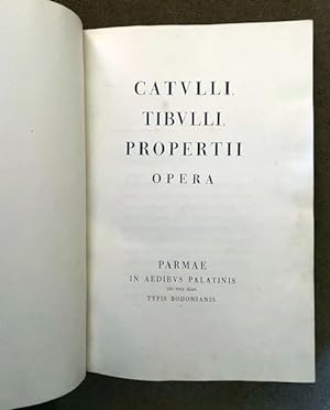 Bild des Verkufers fr Catulli, Tibulli, Propertii Opera. zum Verkauf von Libreria Oreste Gozzini snc