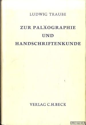 Bild des Verkufers fr Zur Palographie und Handschriftenkunde zum Verkauf von Klondyke