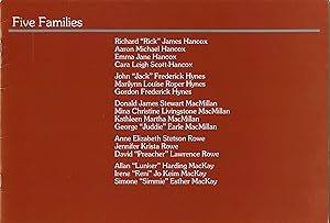 Seller image for Five Families: An exhibition of Family Portraits by Allan Harding MacKay for sale by Attic Books (ABAC, ILAB)