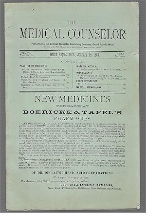 Immagine del venditore per The Medical Counselor, Volume VII, No. 83, January 15, 1883 venduto da Legacy Books II