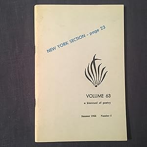 Image du vendeur pour Volume 63: A Biannual of Poetry. Summer 1966, Number 5. mis en vente par Joe Maynard