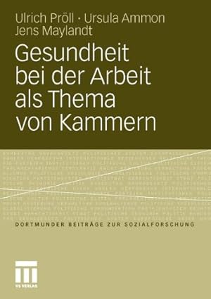 Imagen del vendedor de Gesundheit bei der Arbeit als Thema von Kammern: Kleinbetriebliches Gesundheitsmanagement auf der Agenda beruflicher und wirtschaftlicher . zur Sozialforschung) (German Edition) by Pröll, Ulrich, Ammon, Ursula, Maylandt, Jens [Paperback ] a la venta por booksXpress