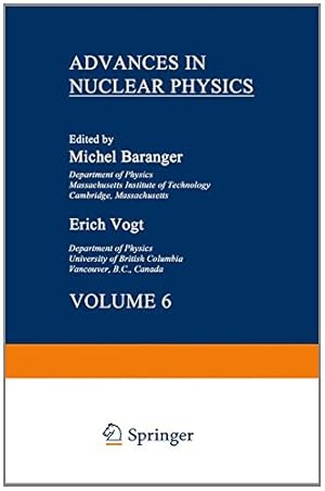 Imagen del vendedor de Advances in Nuclear Physics by Baranger, Michel, Vogt, Erich [Paperback ] a la venta por booksXpress