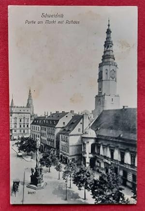 Ansichtskarte Schweidnitz. Partie am Markt mit Rathaus (heute Swidnica) (Stempel Schweidnitz)