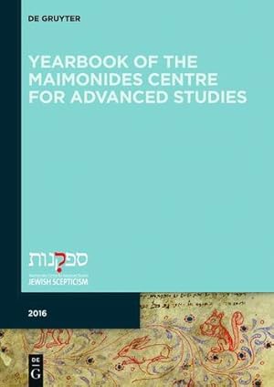 Bild des Verkufers fr Yearbook: Maimonides Centre for Advanced Studies 2016 (Jewish Thought, Philosophy, and Religion) [Soft Cover ] zum Verkauf von booksXpress