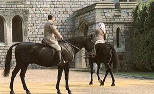 President Reagan Rides Horse With Queen Elizabeth II Postcard